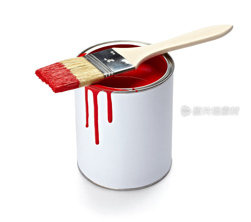 油漆颜色锡罐和刷子