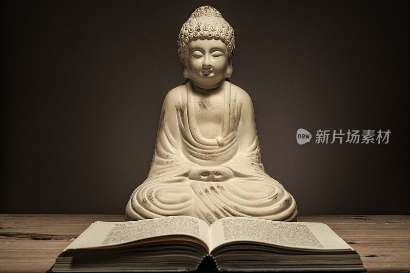 佛像与书。