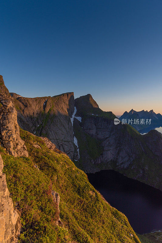 挪威罗浮敦群岛全景，日落美景