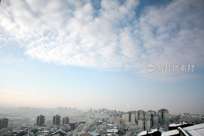 贝尔格莱德冬天的雪景