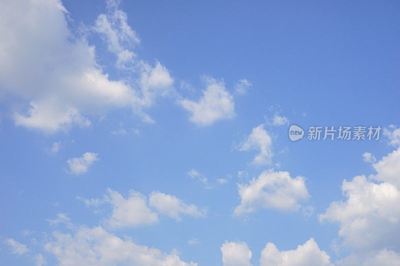 蔚蓝的天空和美丽的自然云彩背景