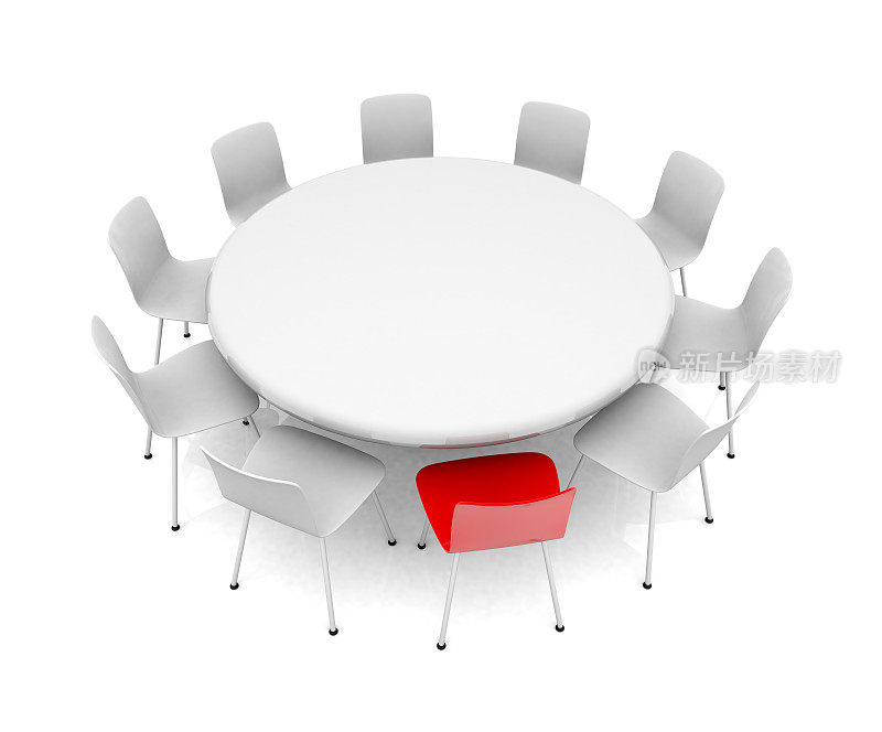 红色不同的椅子，领导理念，简约设计