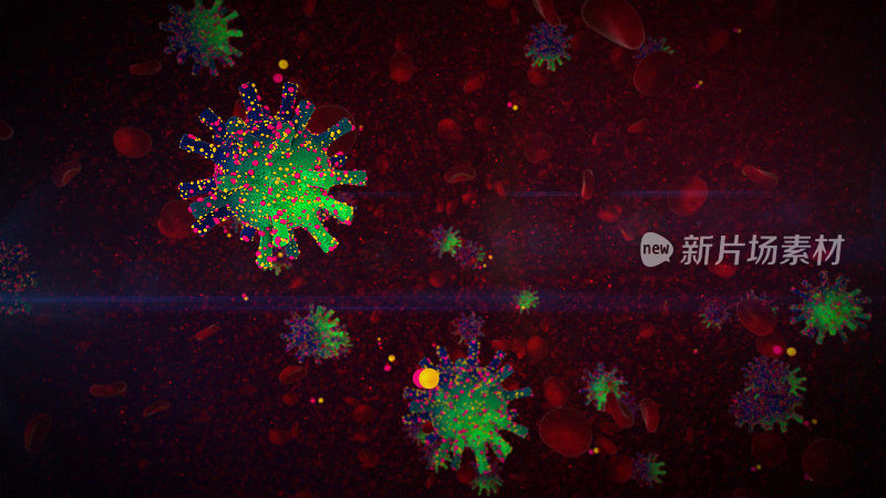 COVID-19病毒白细胞摘要概念图像新闻