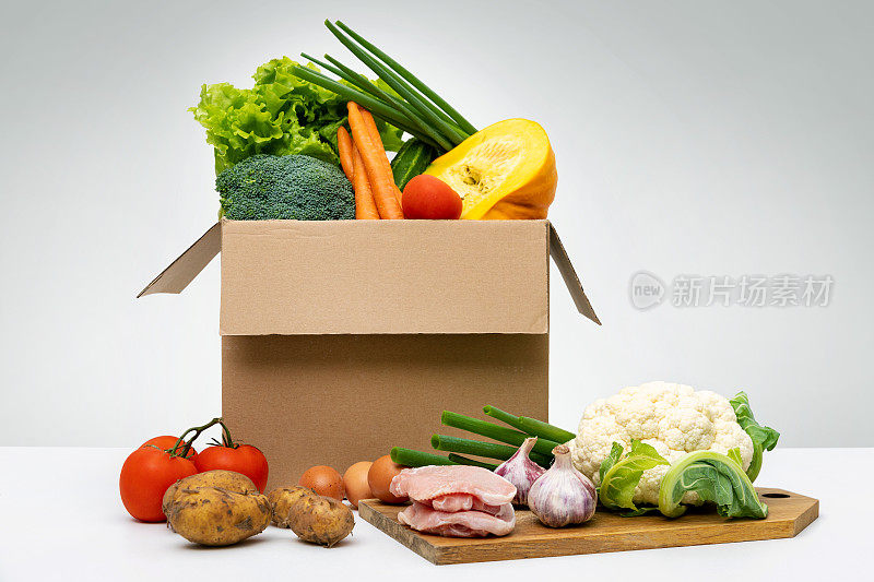 本地新鲜有机农家菜-蔬菜类，鸡蛋及肉，纸箱装