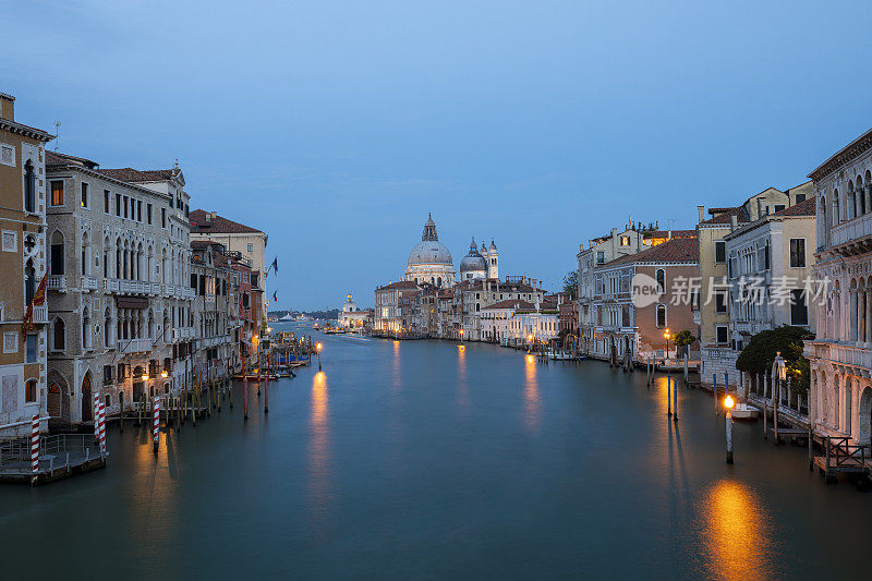 意大利威尼斯黄昏的大运河
