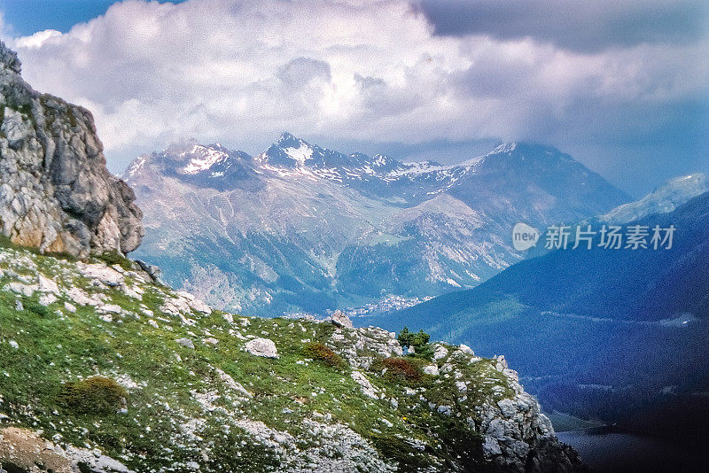 20世纪80年代瑞士圣莫里茨的皮兹奈尔景观