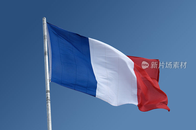 法国国旗挥舞着