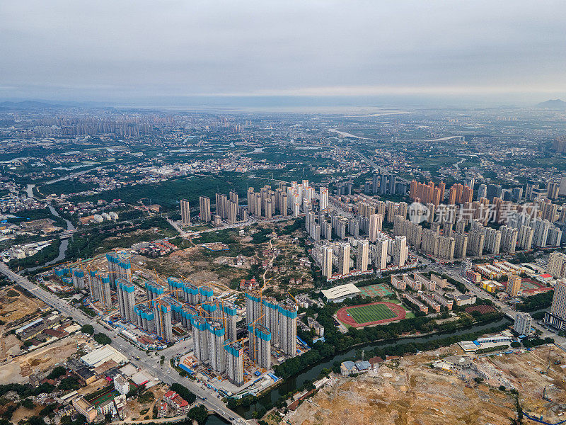 正在施工的建筑物鸟瞰图