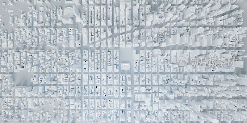 模型城市纽约美国地图高层建筑三维插图