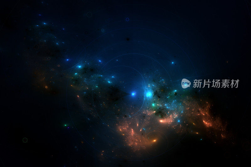 深星系上的数字生成星场