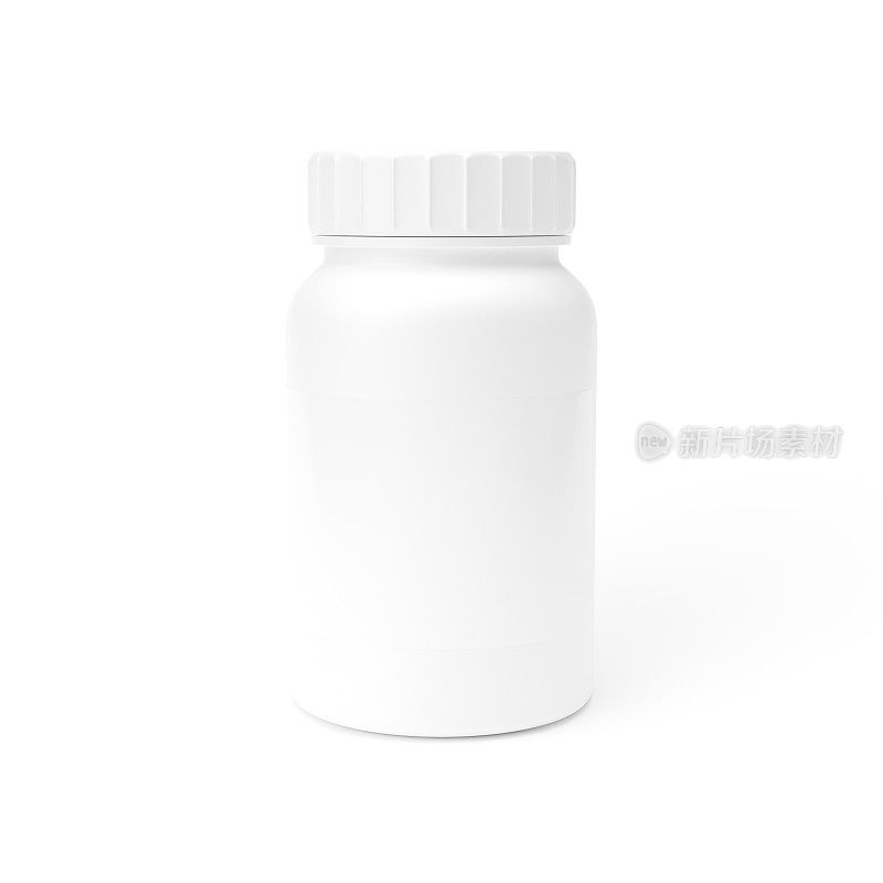 白色背景的补充药片瓶