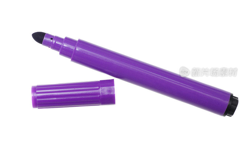 紫色记号笔孤立在白色上