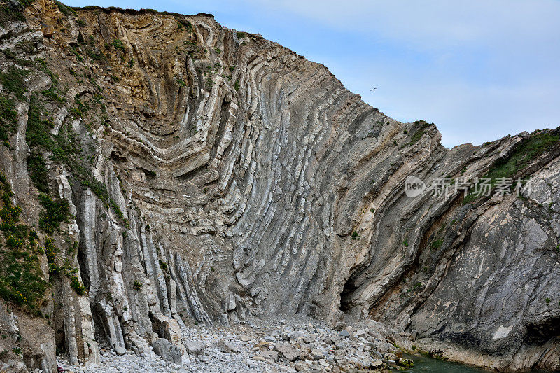 侏罗纪海岸的楼梯洞地质令人惊叹