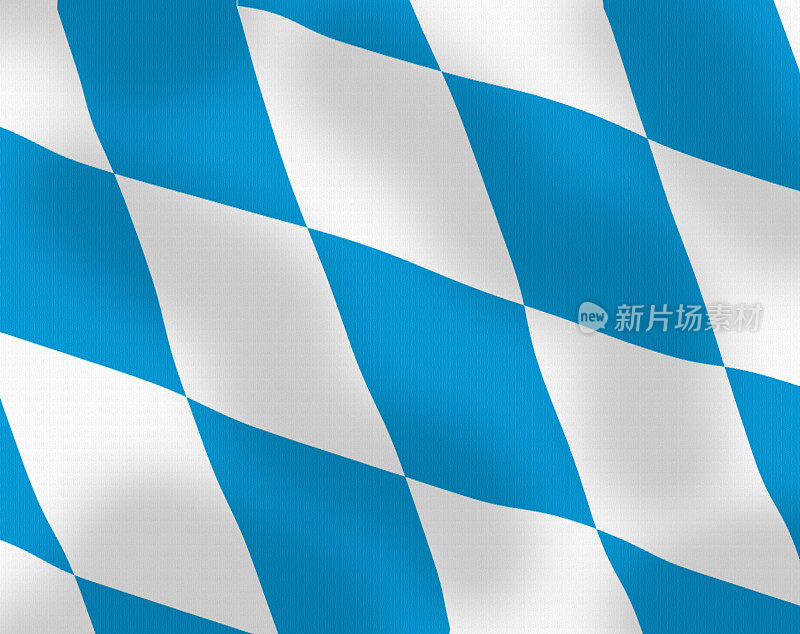 德国巴伐利亚州飘扬的旗帜