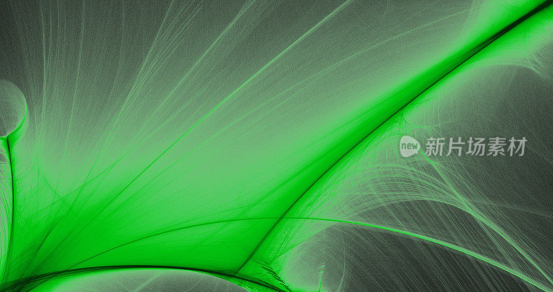 绿色抽象线曲线粒子背景