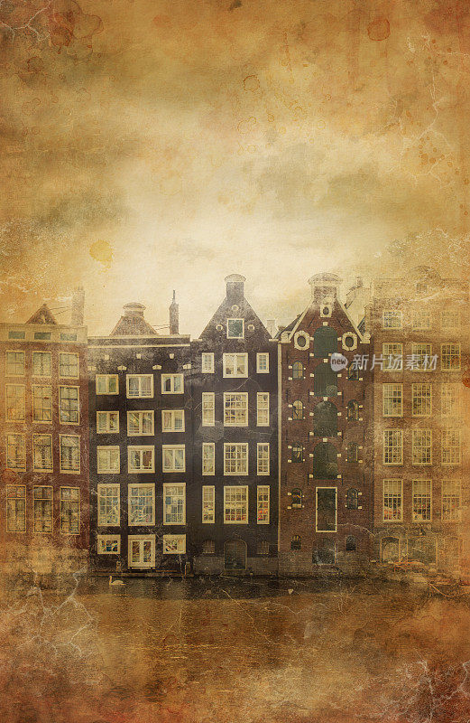 阿姆斯特丹古老建筑的照片