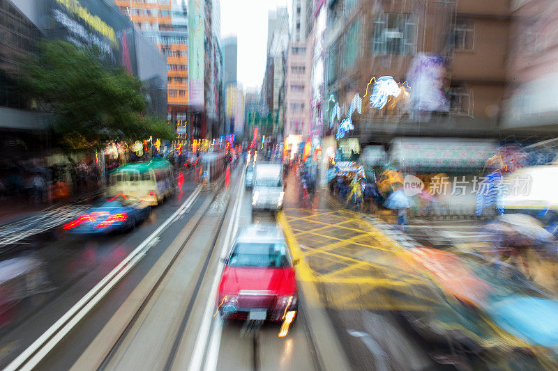 街道下的雷纳抽象，香港，中国