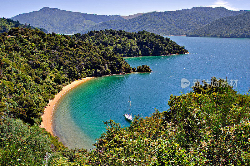 典型的海滩风景，阿贝尔·塔斯曼