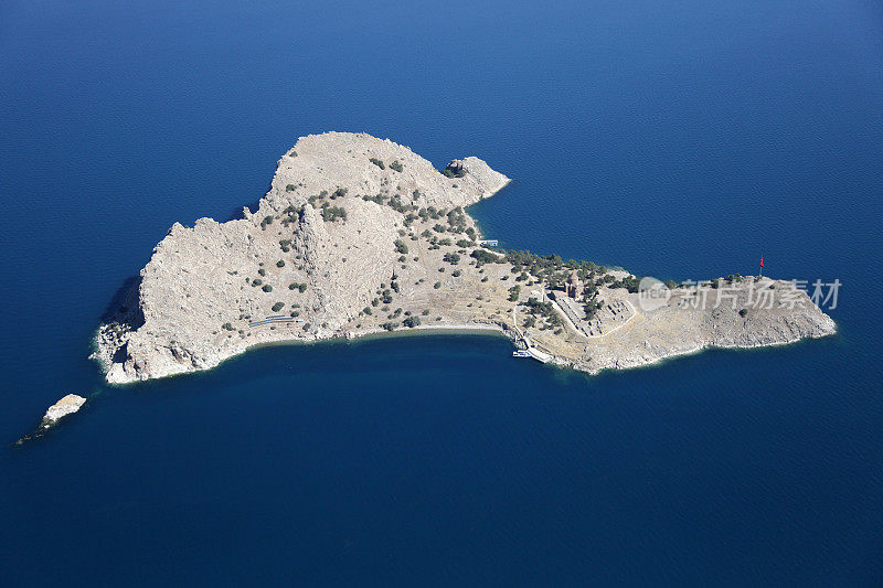 鸟瞰图Akdamar岛在Van