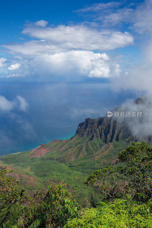 夏威夷考艾岛，纳帕利海岸州立公园，卡拉劳山谷和瞭望台