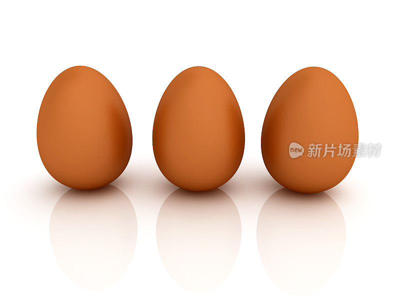 三个鸡蛋孤立