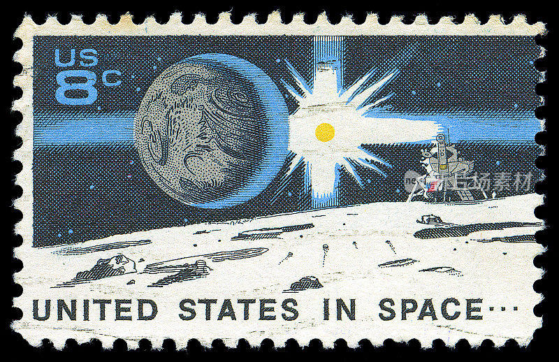 美国在太空发行纪念邮票