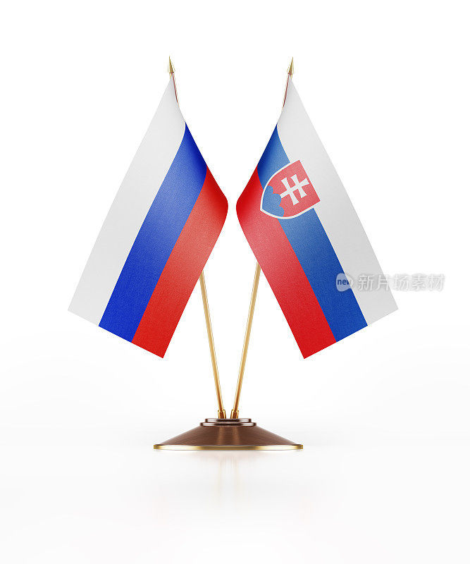 俄罗斯和斯洛伐克的微型国旗