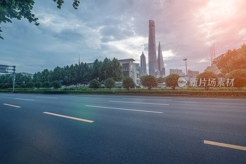 上海城市，建筑和道路