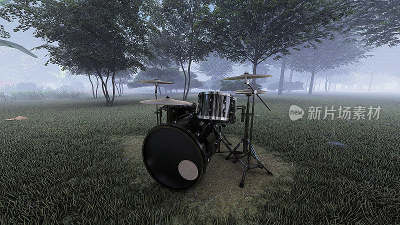 迷雾森林里的一套黑色战鼓