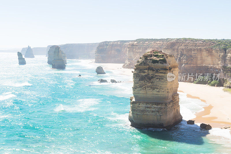悬崖和十二使徒在大洋路，维多利亚，澳大利亚