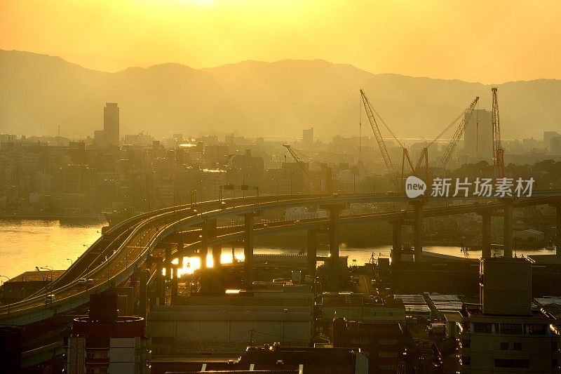 日本福冈博多湾全景