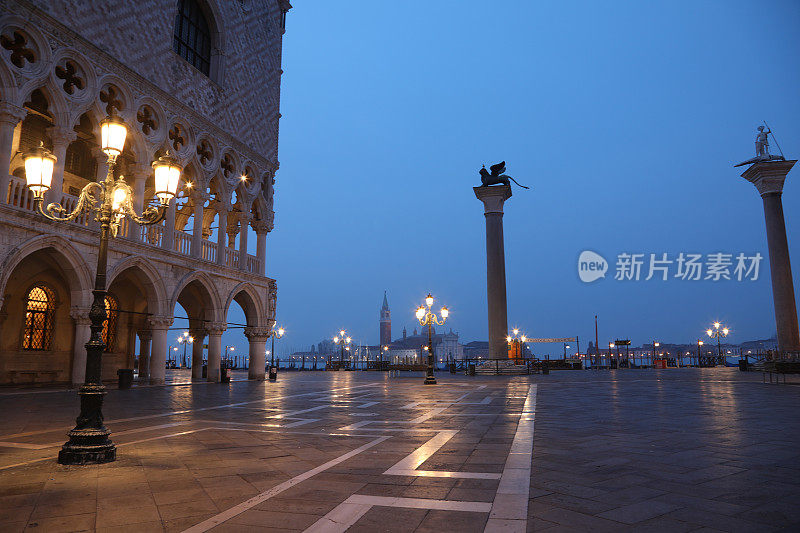 意大利威尼斯圣马可广场早晨美丽的风景