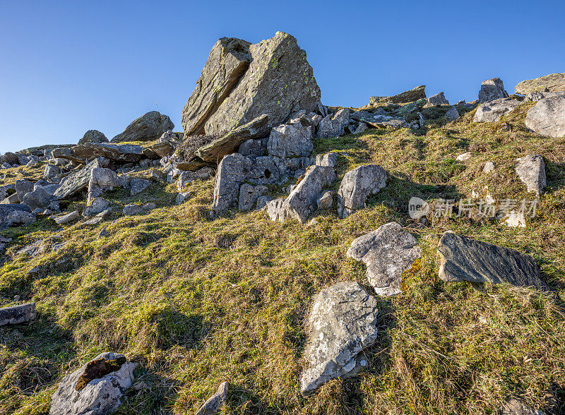 英国约克郡山谷的石灰岩风景