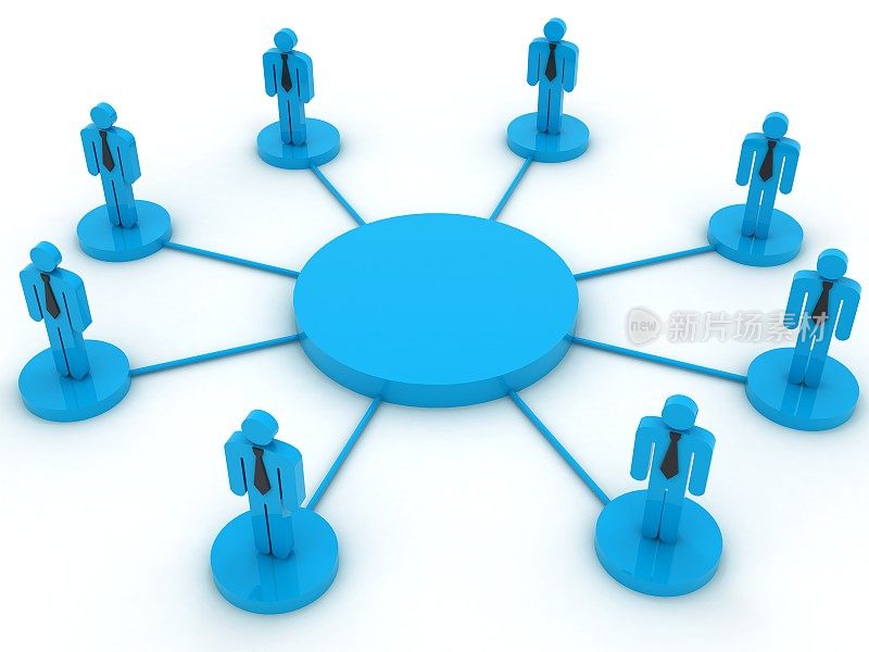 业务网络团队团结连接概念