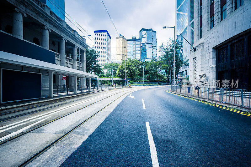 空荡荡的香港街道