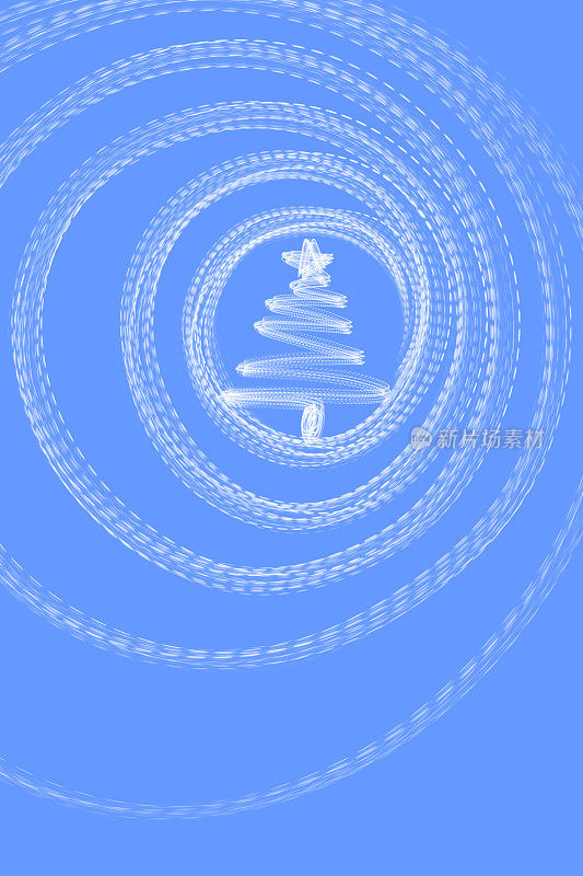 圣诞树里面有一幅螺旋形LED灯画
