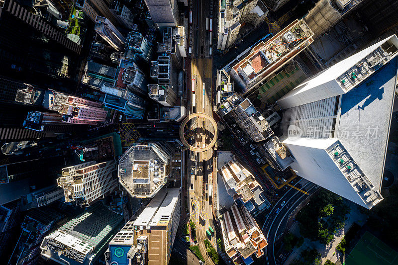 香港城市的无人机视图