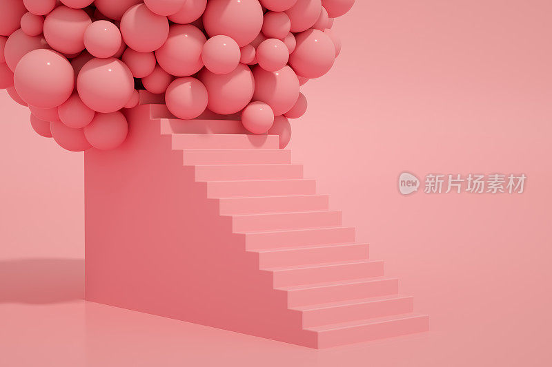 气球的阶梯，成功概念的阶梯