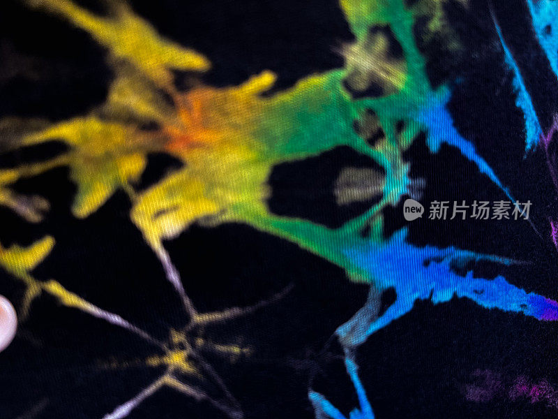 彩色扎染图案抽象背景，抽象蜡染刷无缝重复图案设计，Shibori。