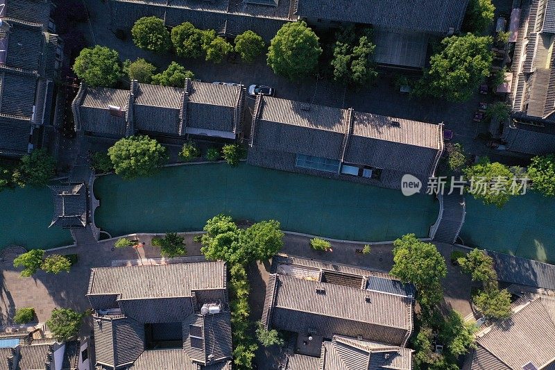 鸟瞰图，位于中国云南昆明附近的楚秋镇