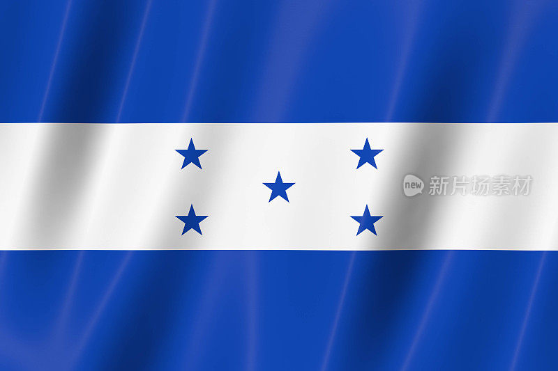 洪都拉斯国旗，3d旗帜，旗帜，3d渲染，8k