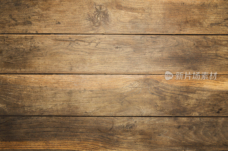 木制橡木板桌子的近景