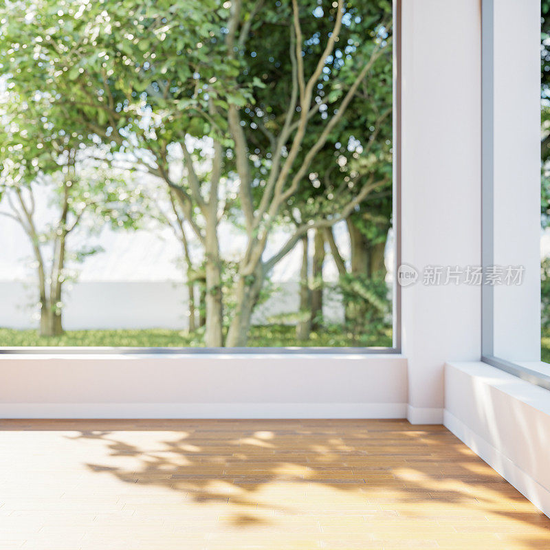 室内海报模拟水平空木框，斯堪的纳维亚风格，3d渲染