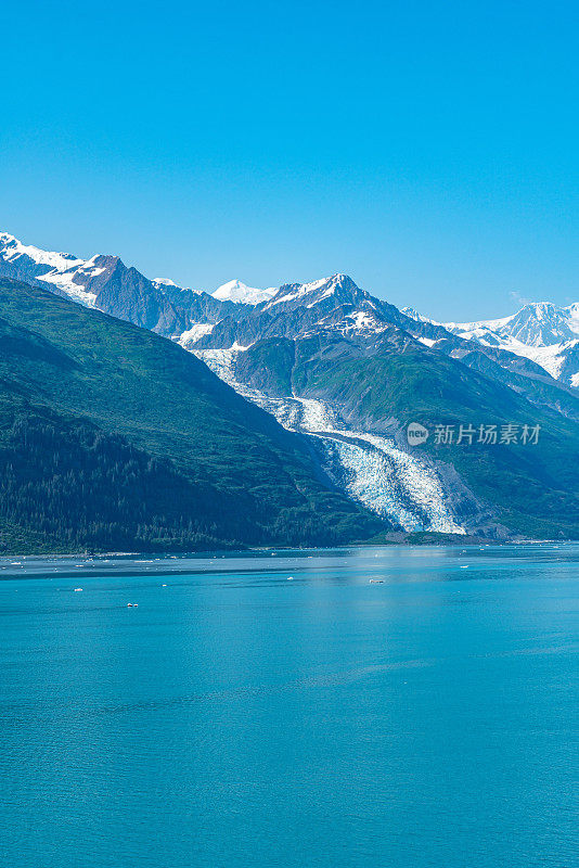 美国阿拉斯加州威廉王子湾学院峡湾的史密斯冰川