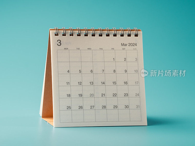 桌面日历，年2024，三月