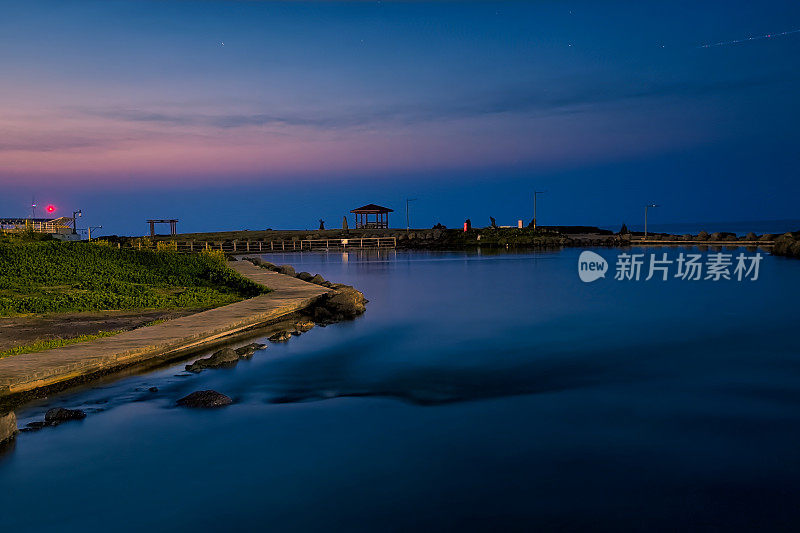 济州岛海滩VD702日落后的黎明