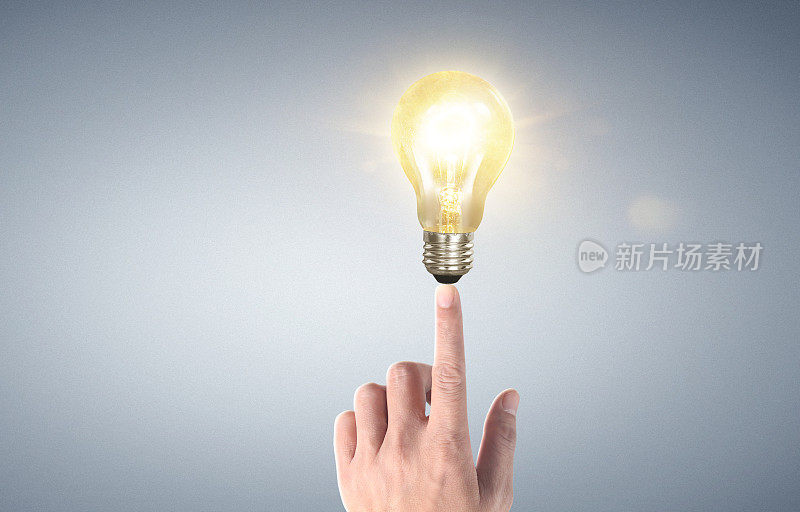 手握照明灯泡，创意，创新灵感理念