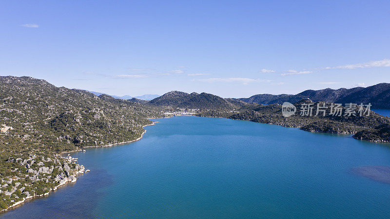 鸟瞰图古利西亚沉没的城市Kekova，土耳其