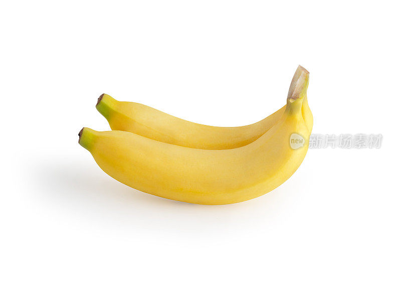两根香蕉被孤立在白色的背景上