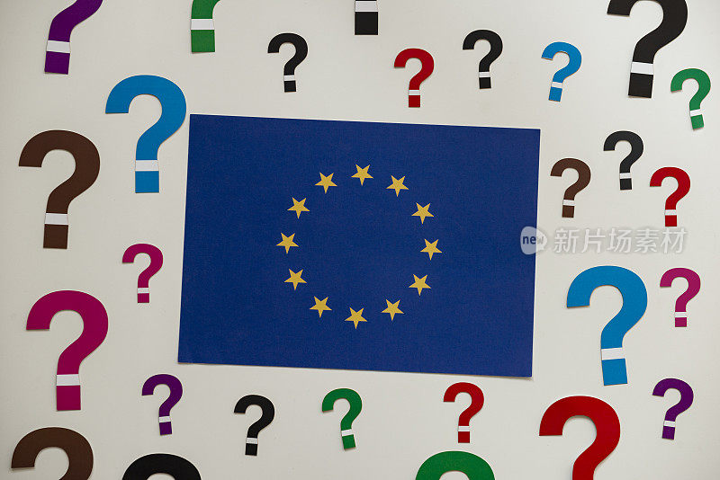 问号和欧盟旗帜